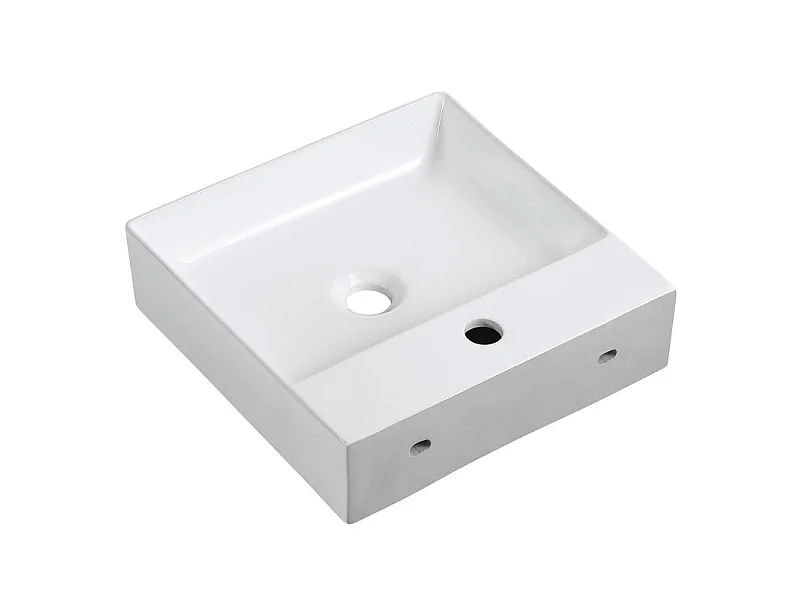NAO 40cm biała ceramiczna kwadratowa umywalka nablatowa