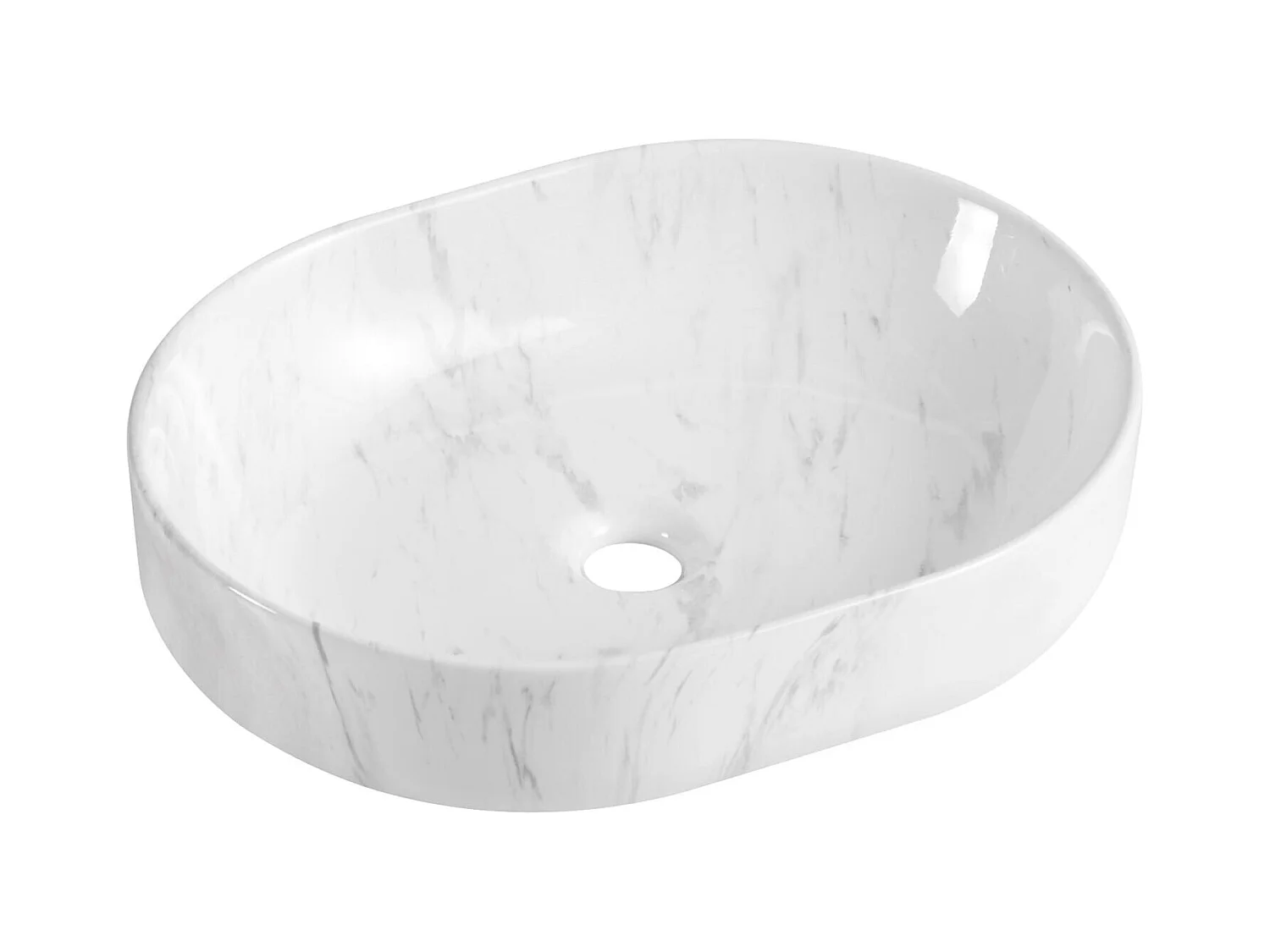 Lavabo sobre encimera de cerámica efecto mármol DIANE