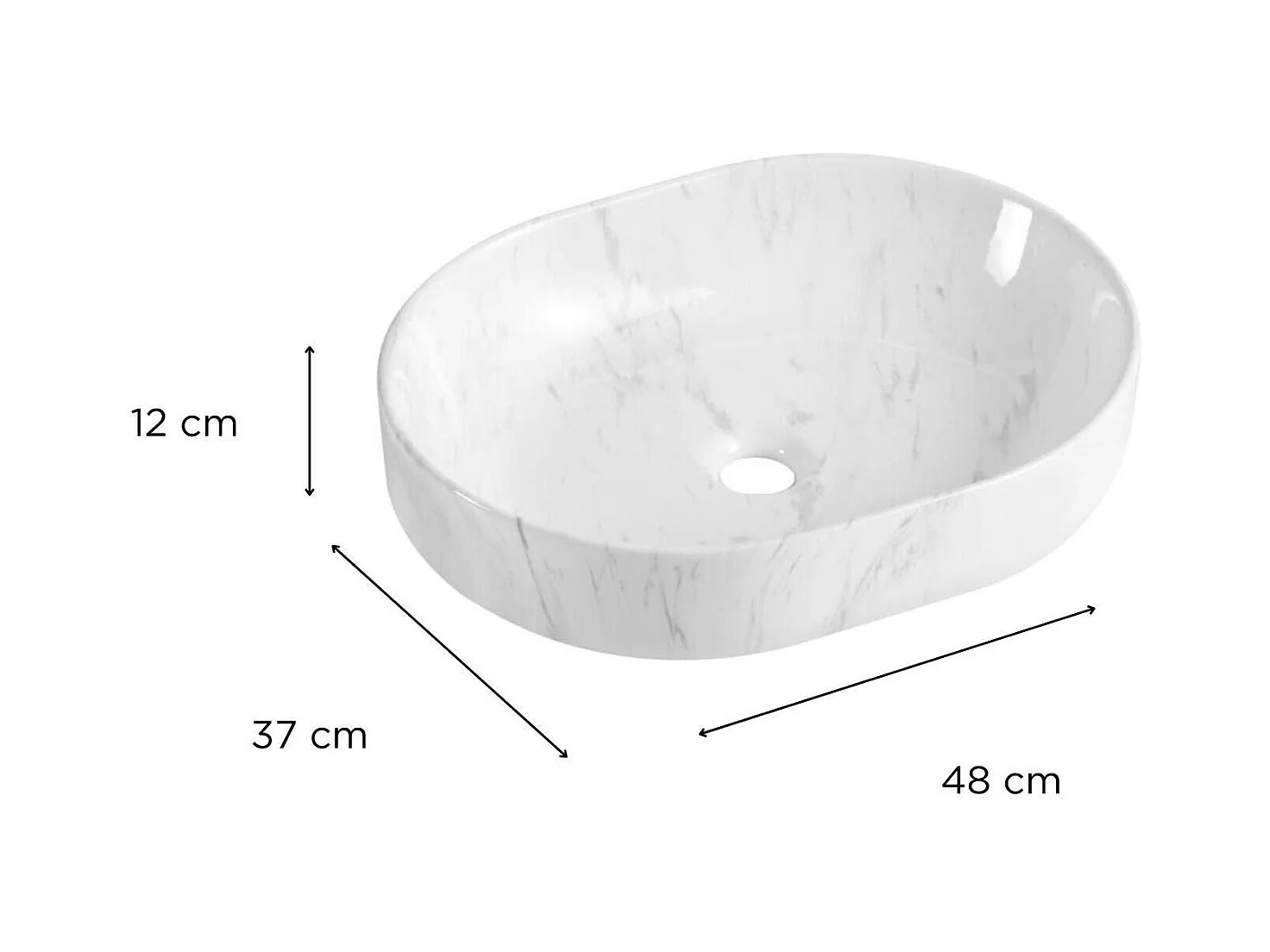 Lavabo sobre encimera de cerámica efecto mármol DIANE