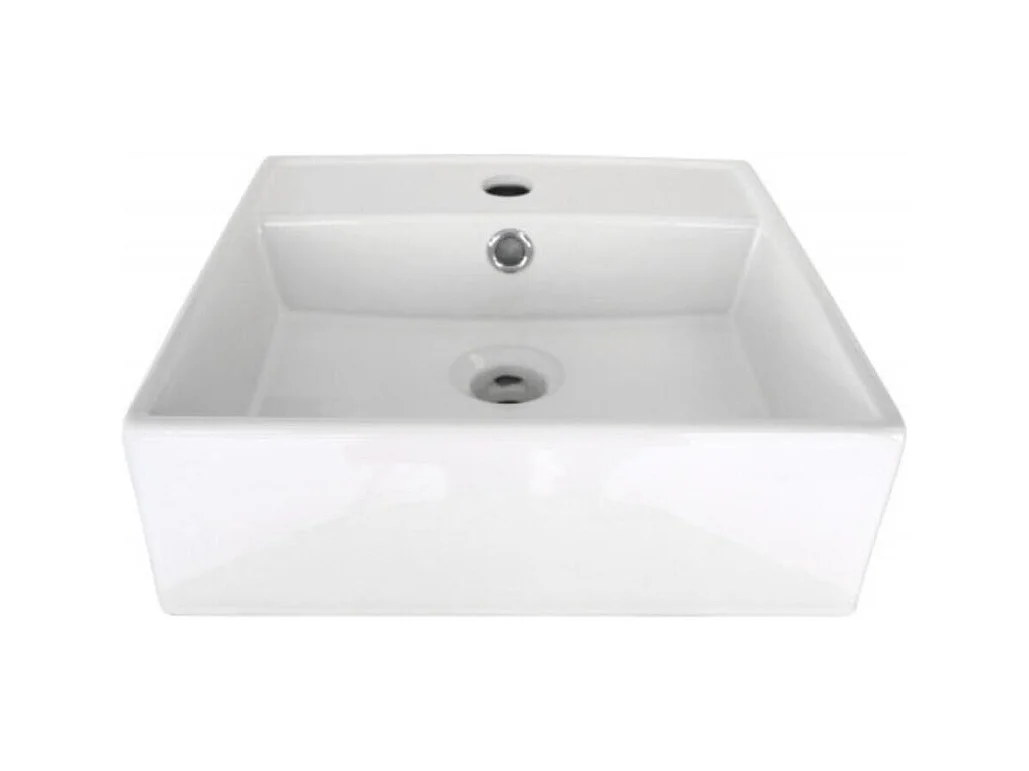 NINO 38cm witte keramische vierkante opzetwastafel