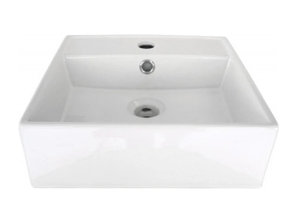 NINO 38cm witte keramische vierkante opzetwastafel