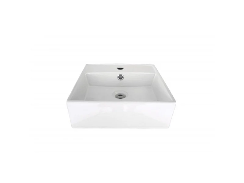 Umywalka NINO 38cm biała ceramiczna kwadratowa nablatowa
