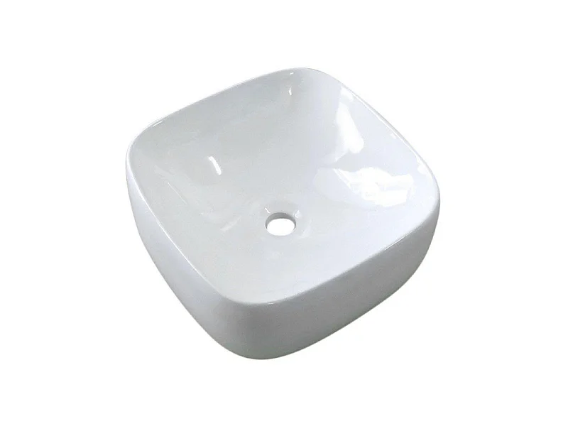 INU 39cm biała ceramiczna kwadratowa umywalka nablatowa