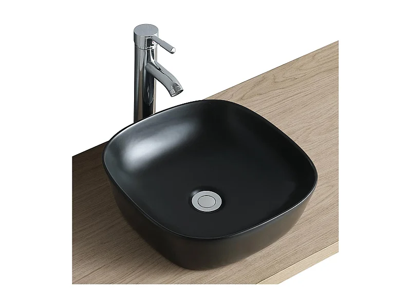 Vasque à poser carrée en céramique 37cm