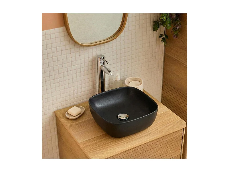Vasque à poser carrée en céramique 37cm