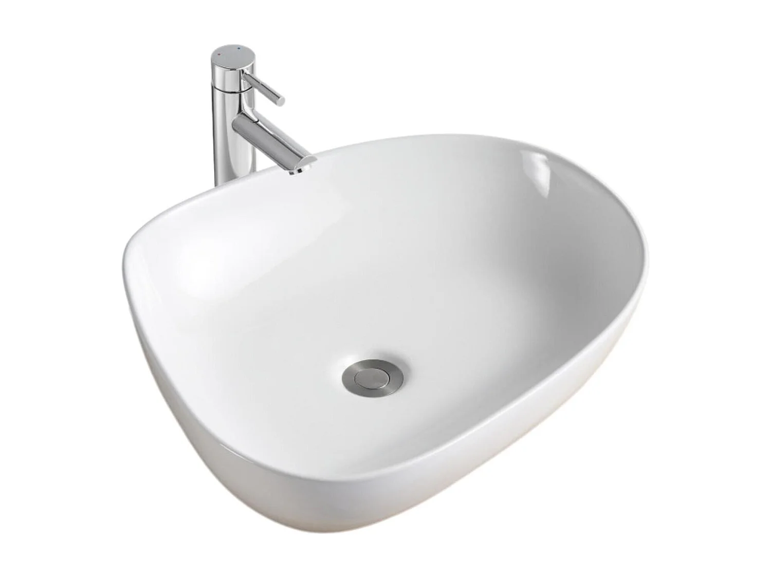 CHARLY witte keramische kiezelsteen wastafel 56x45cm