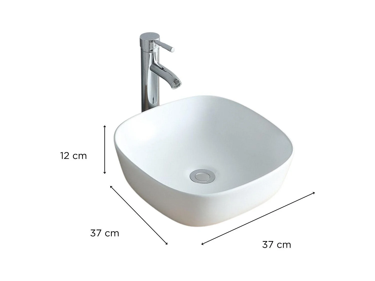 Diego quadratisches Keramik-Aufsatzwaschbecken