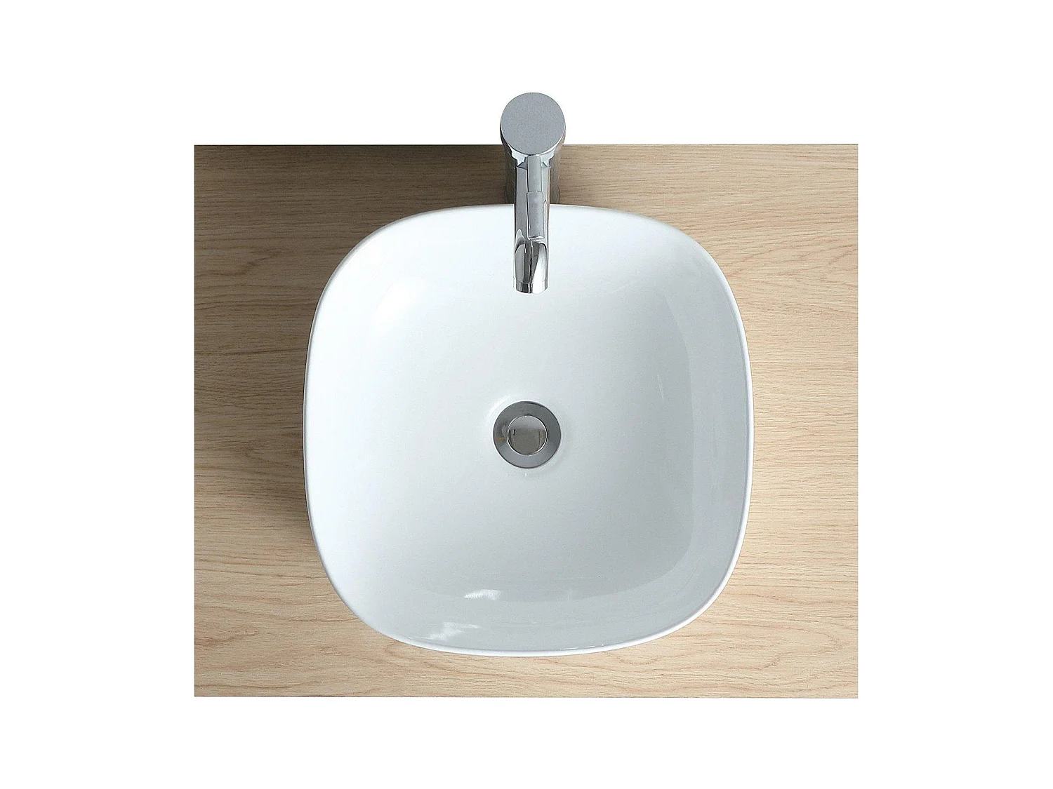 Diego quadratisches Keramik-Aufsatzwaschbecken