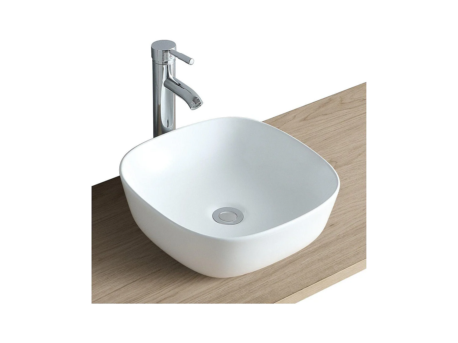 Vasque à poser carrée en céramique 37cm