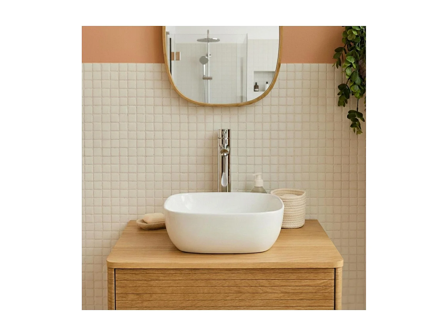 Vasque à poser carrée en céramique 37cm