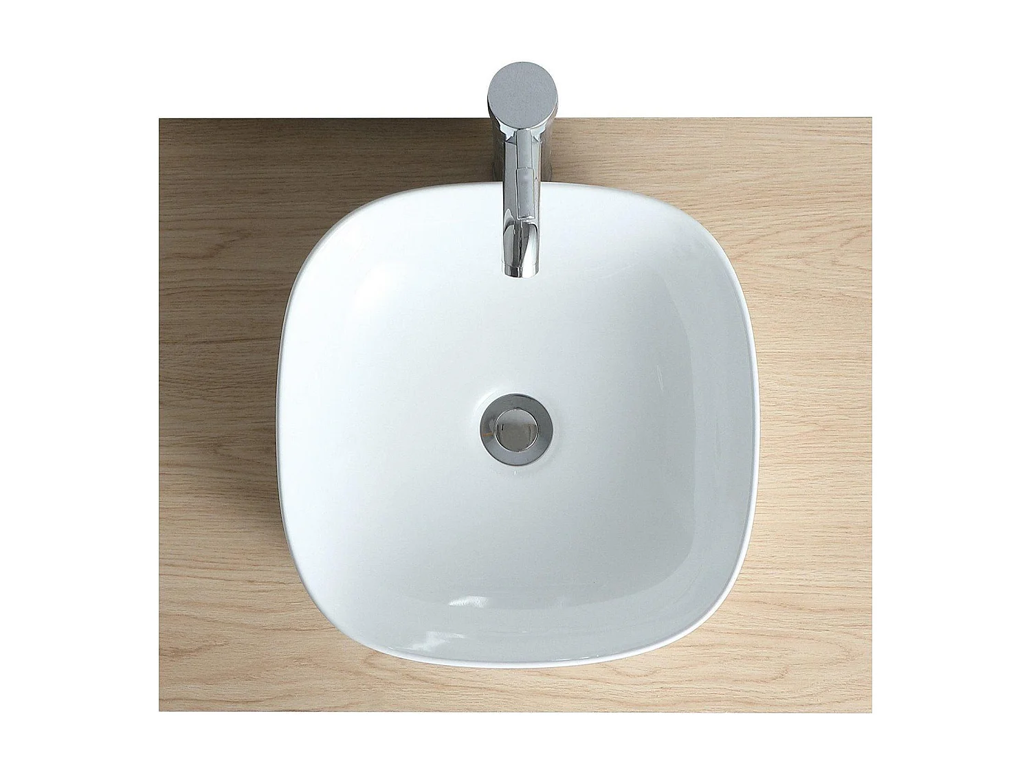 Vasque à poser carrée en céramique 37cm