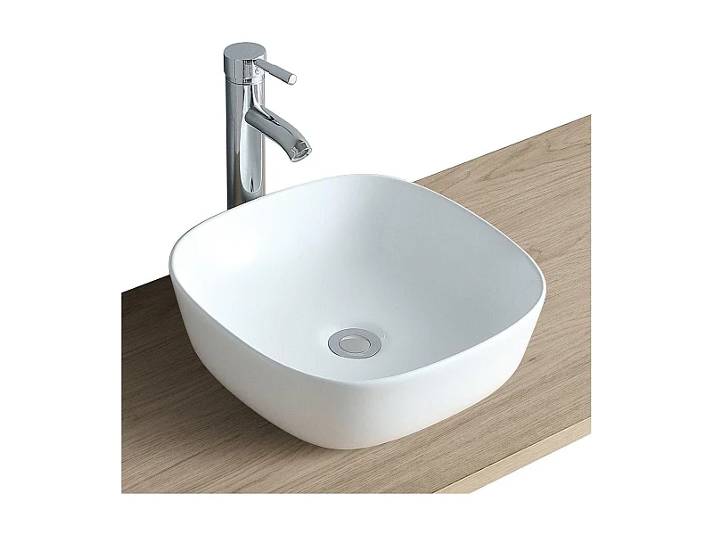 Vasque à poser carrée en céramique 37cm