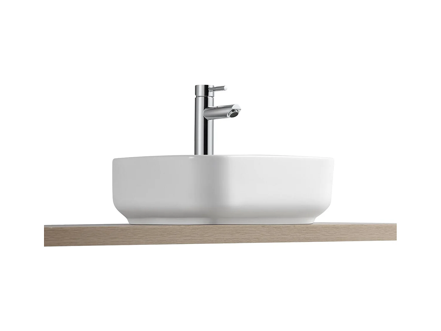 Vasque à poser carrée en céramique blanche 39cm