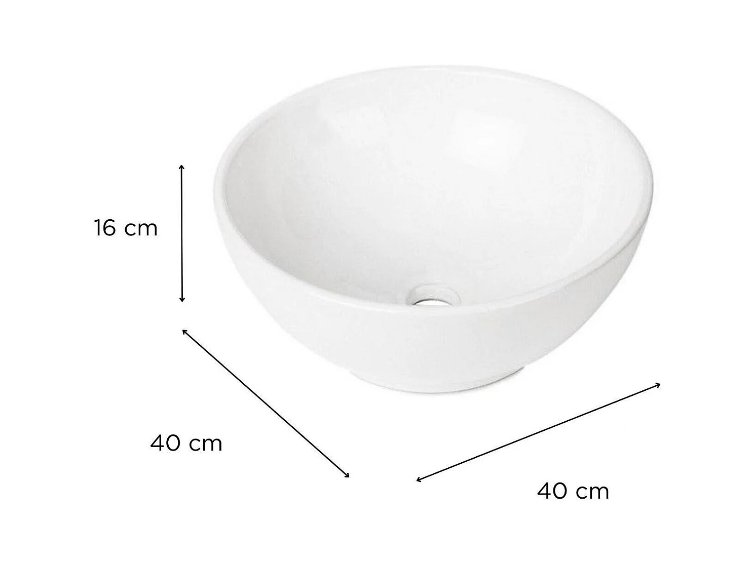 Lavabo rectangular de cerámica blanca 43 x 26,5 cm MOKI