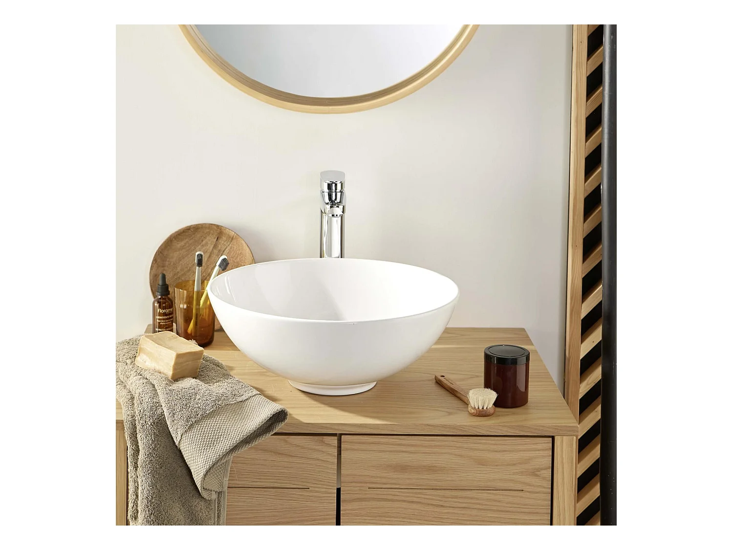 Lavabo rectangular de cerámica blanca 43 x 26,5 cm MOKI