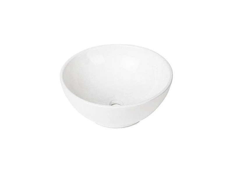 OMA 40cm okrągła biała ceramiczna umywalka nablatowa