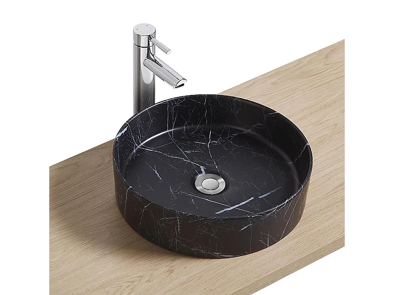 Vasque à poser ronde en céramique D38.5cm