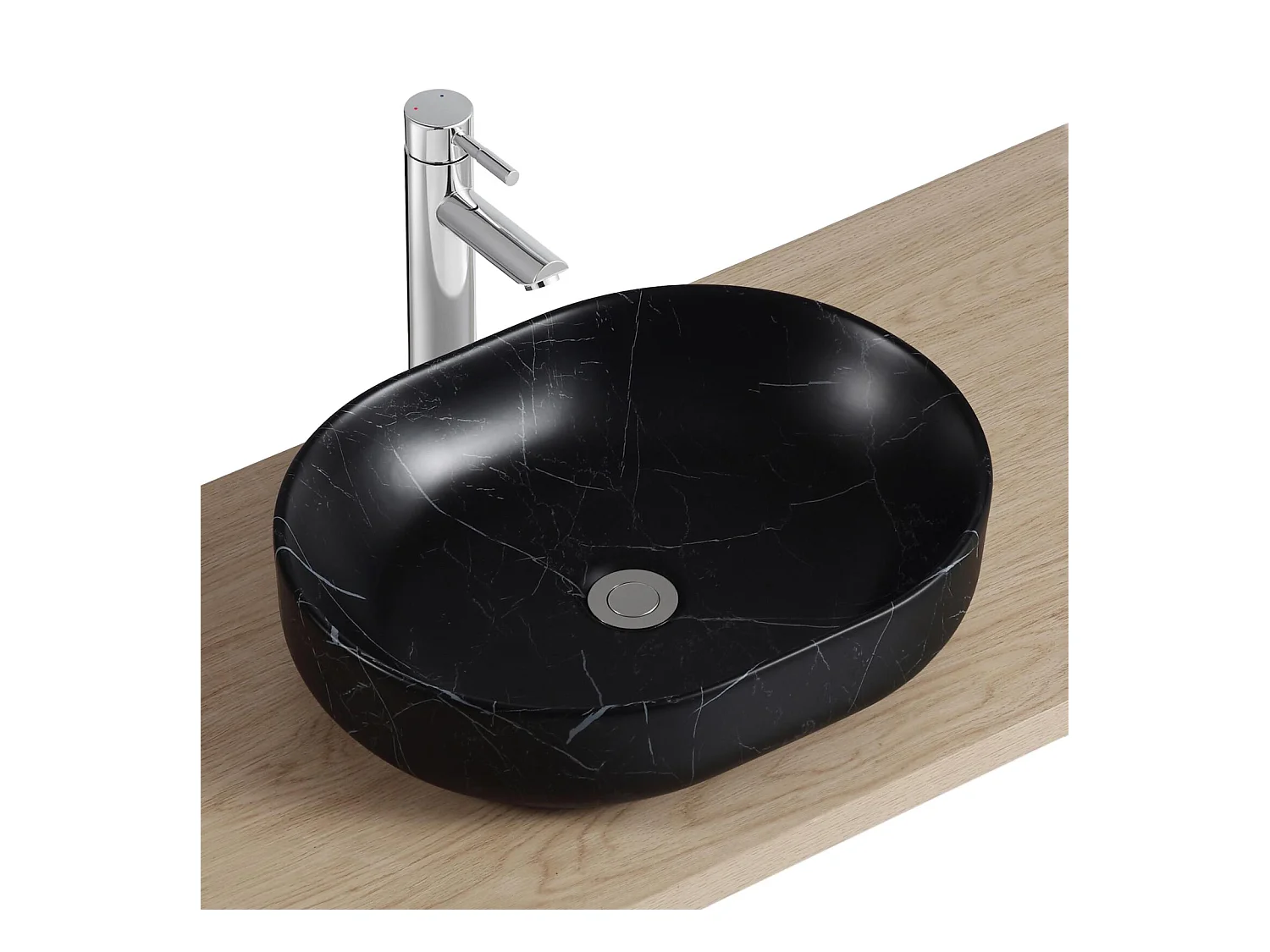 DIANE Keramik-Aufsatzwaschbecken in Marmoroptik