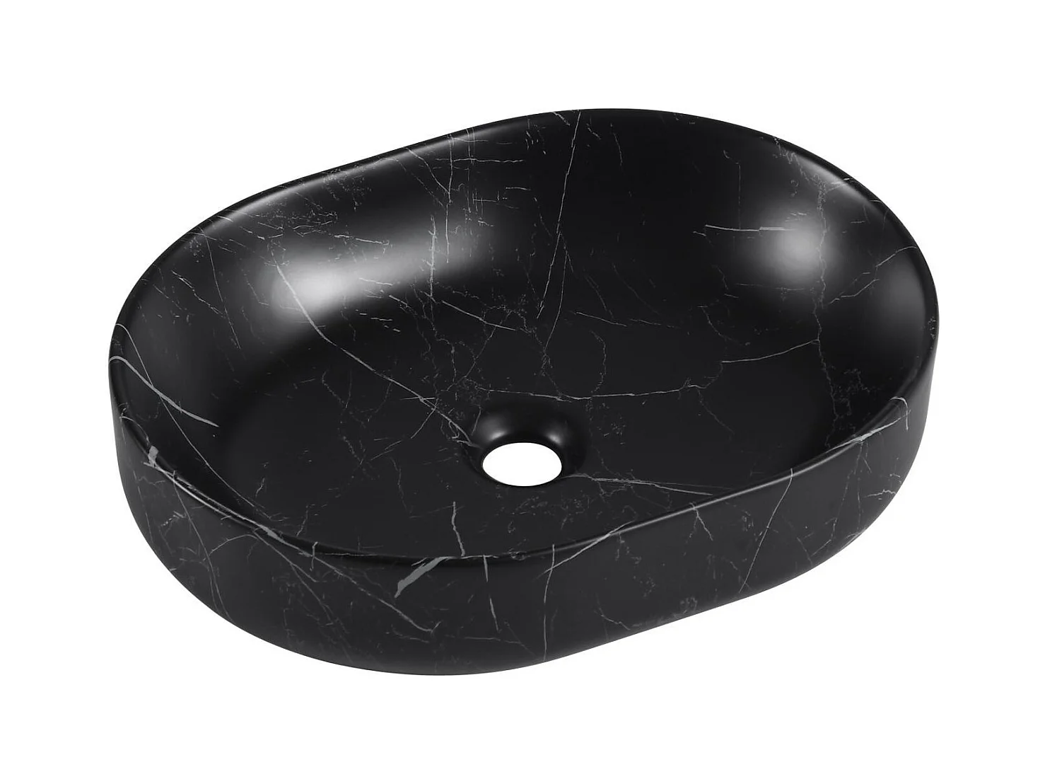 DIANE Keramik-Aufsatzwaschbecken in Marmoroptik