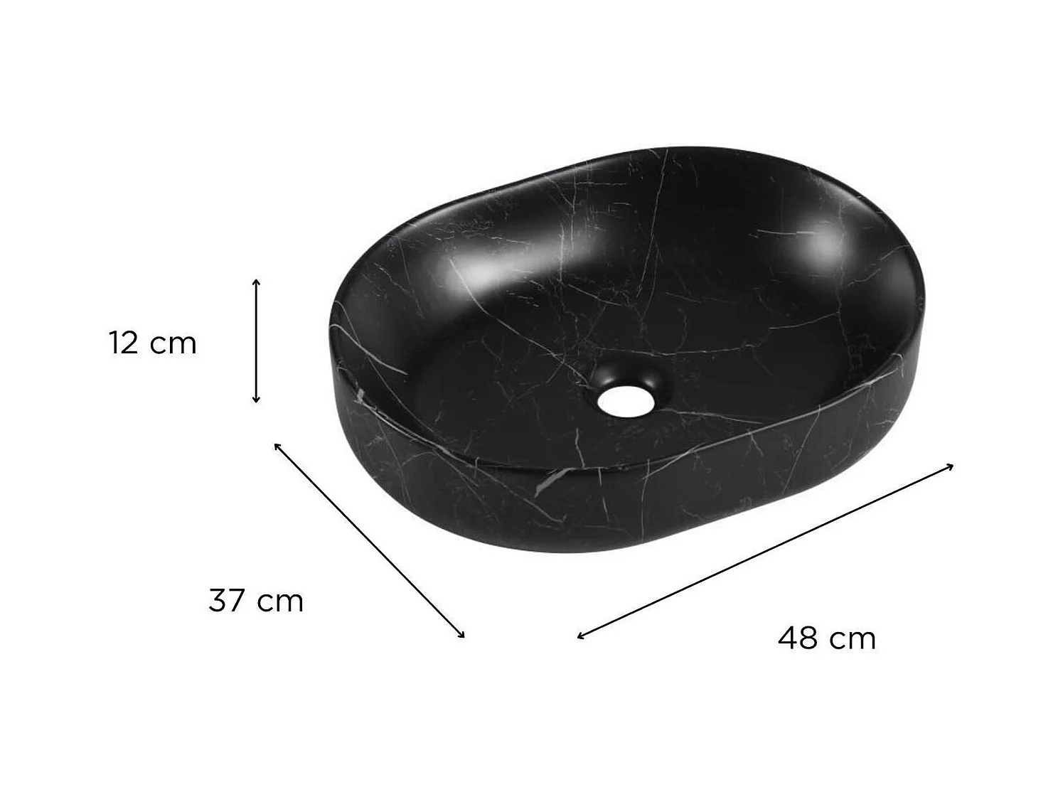 DIANE Keramik-Aufsatzwaschbecken in Marmoroptik