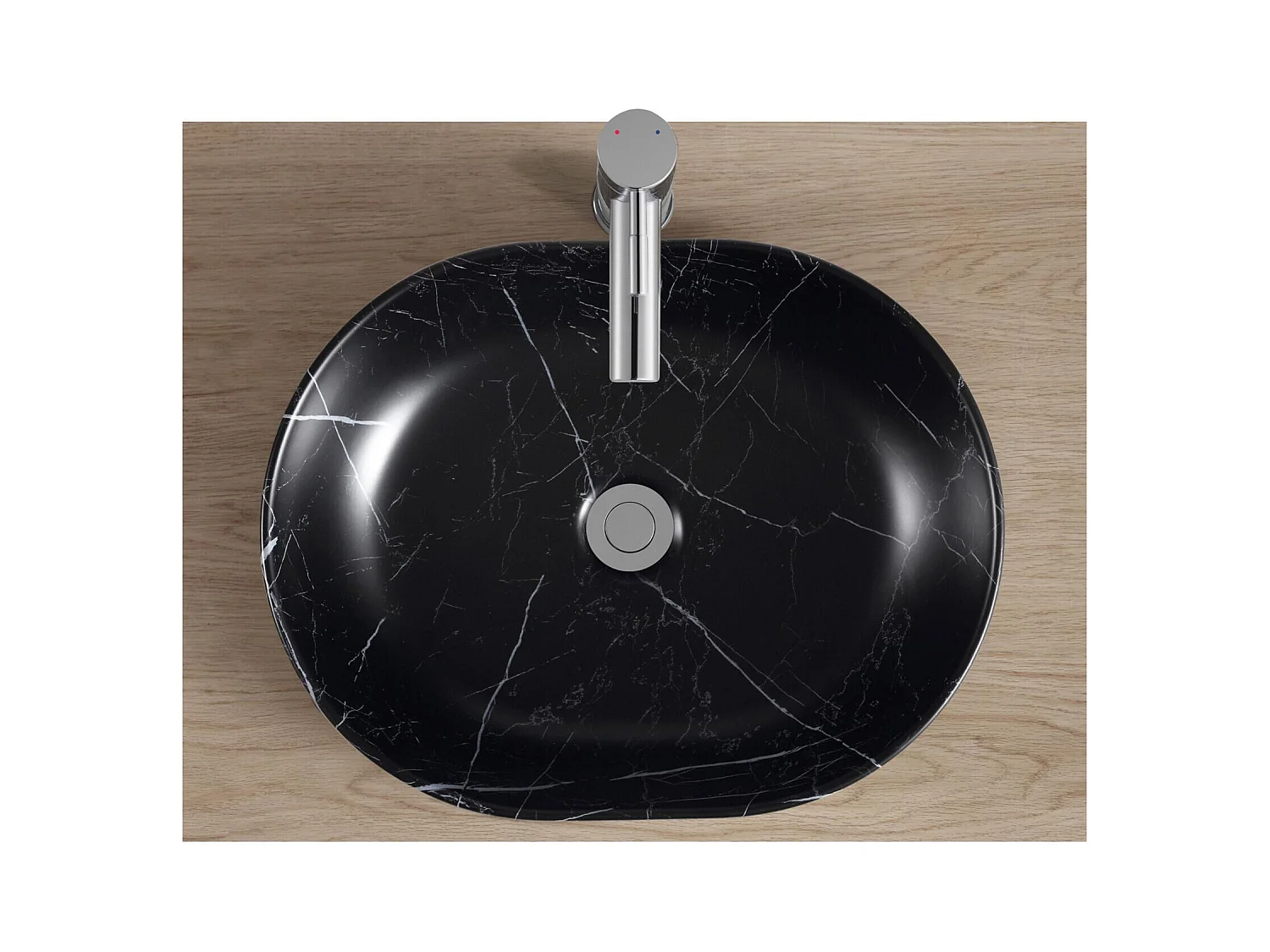 DIANE Keramik-Aufsatzwaschbecken in Marmoroptik