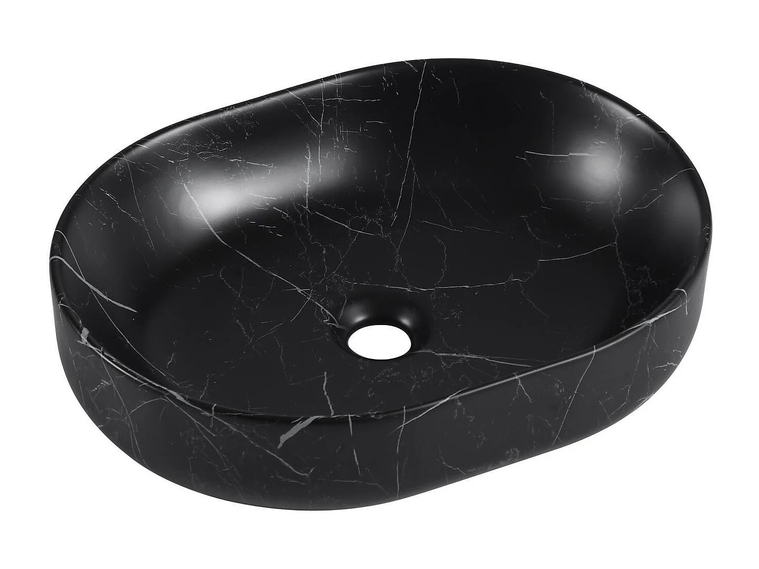 DIANE Keramik-Aufsatzwaschbecken in Marmoroptik