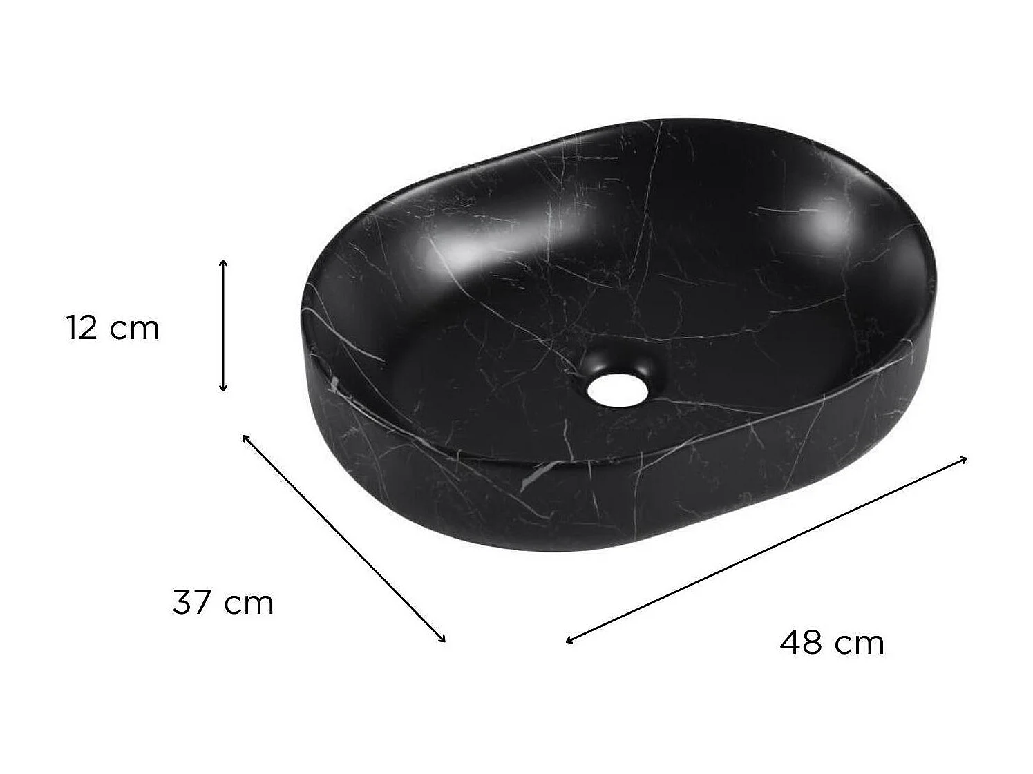 DIANE Keramik-Aufsatzwaschbecken in Marmoroptik