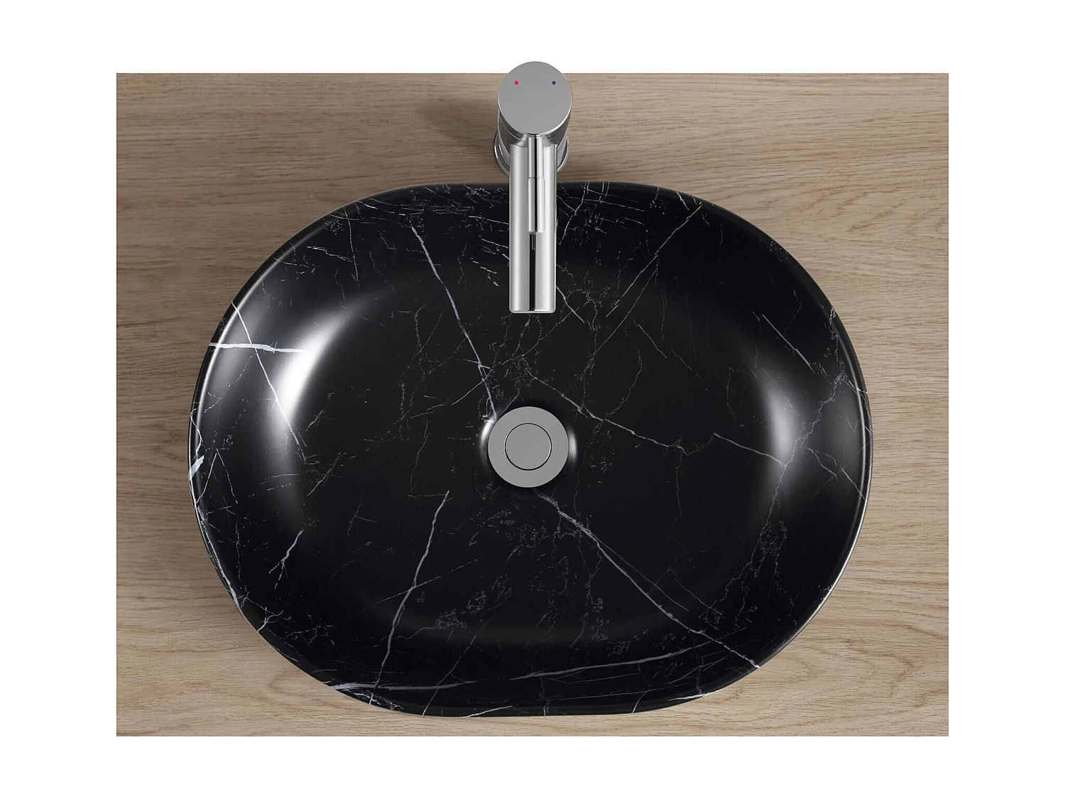 DIANE Keramik-Aufsatzwaschbecken in Marmoroptik