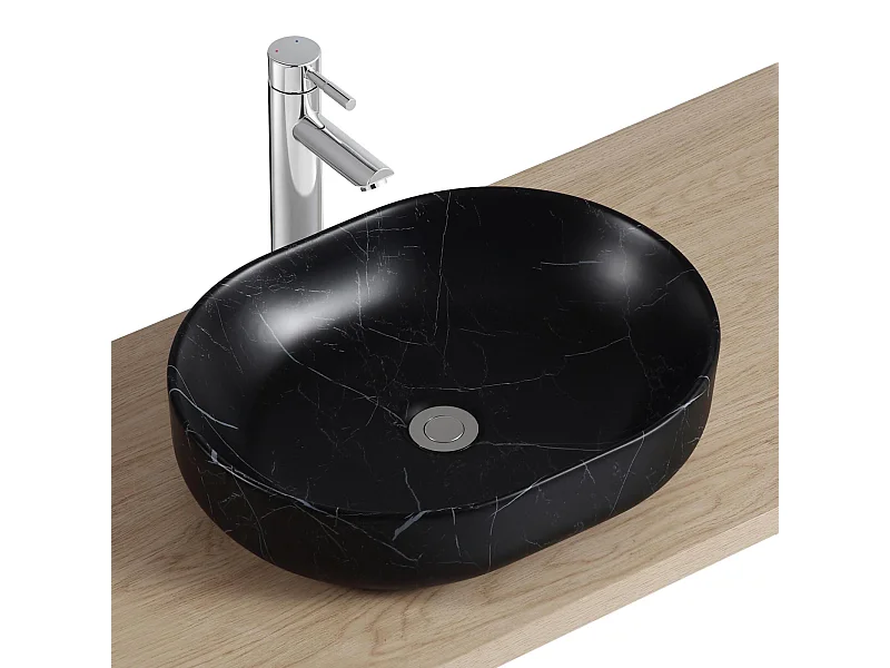 Lavabo da appoggio in ceramica effetto marmo DIANE