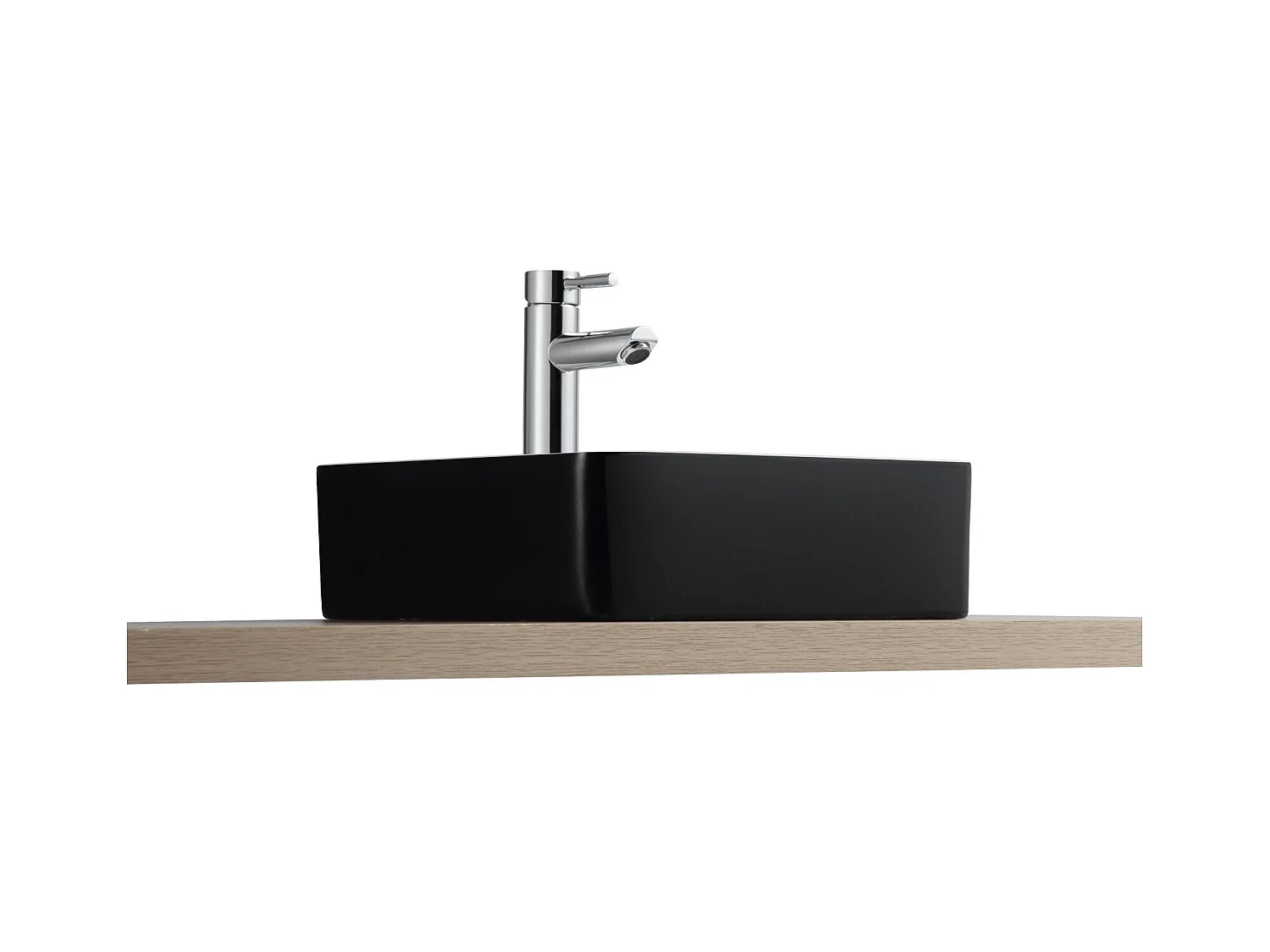 YDRA 36 cm vierkante tweekleurige zwart-witte keramische opzetwastafel