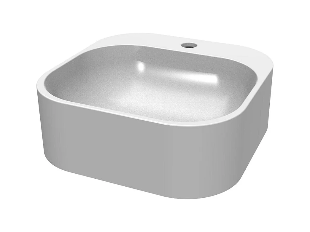Lavabo oval sin borde de resina 37 cm SIAN Blanco