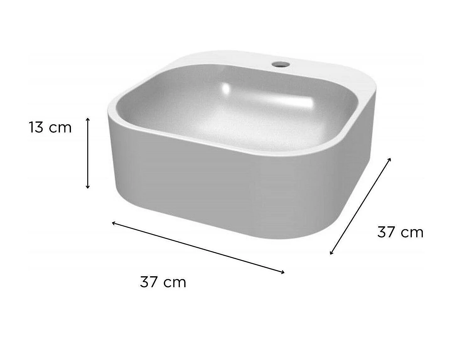 Ovales Aufsatzwaschbecken aus Harz Sian