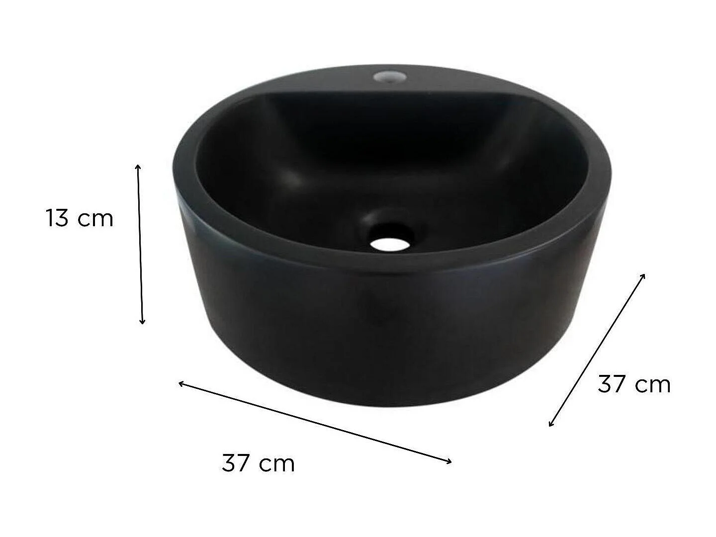 Ronde wastafel in Nori-hars