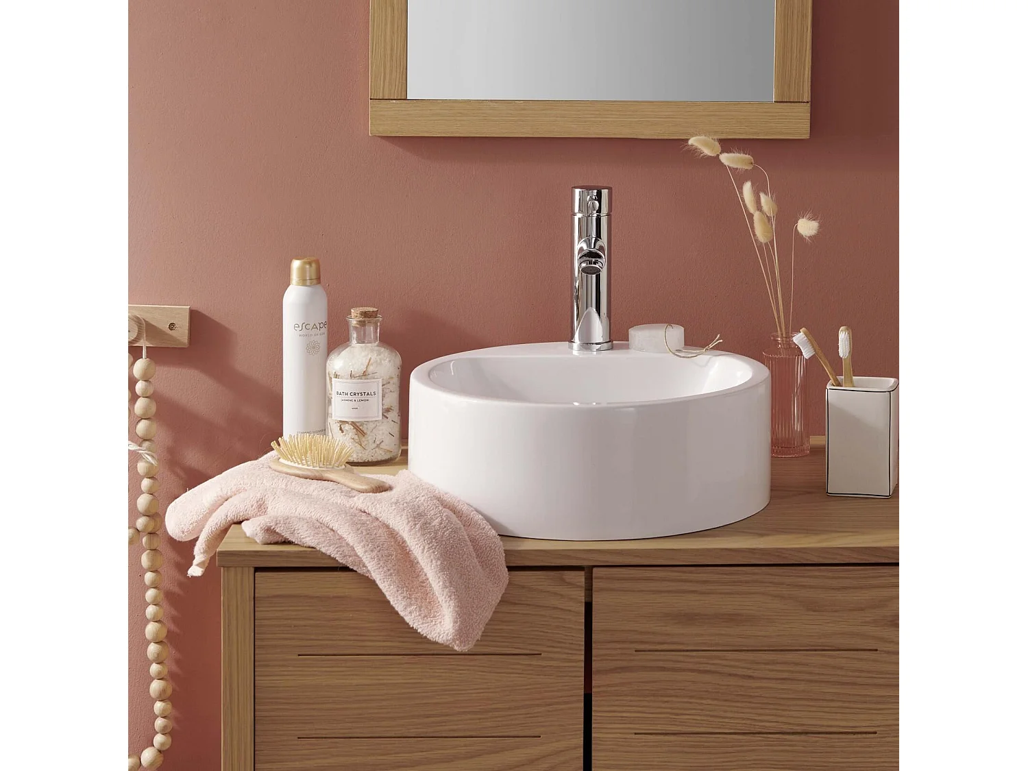 Ronde wastafel in Nori-hars