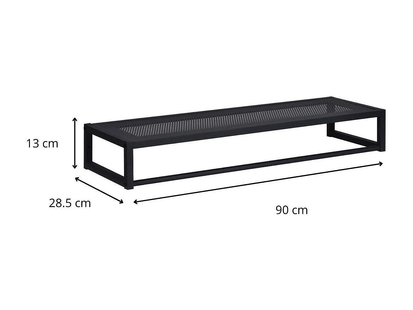 Etagère penderie murale métal noir 90x28,5cm