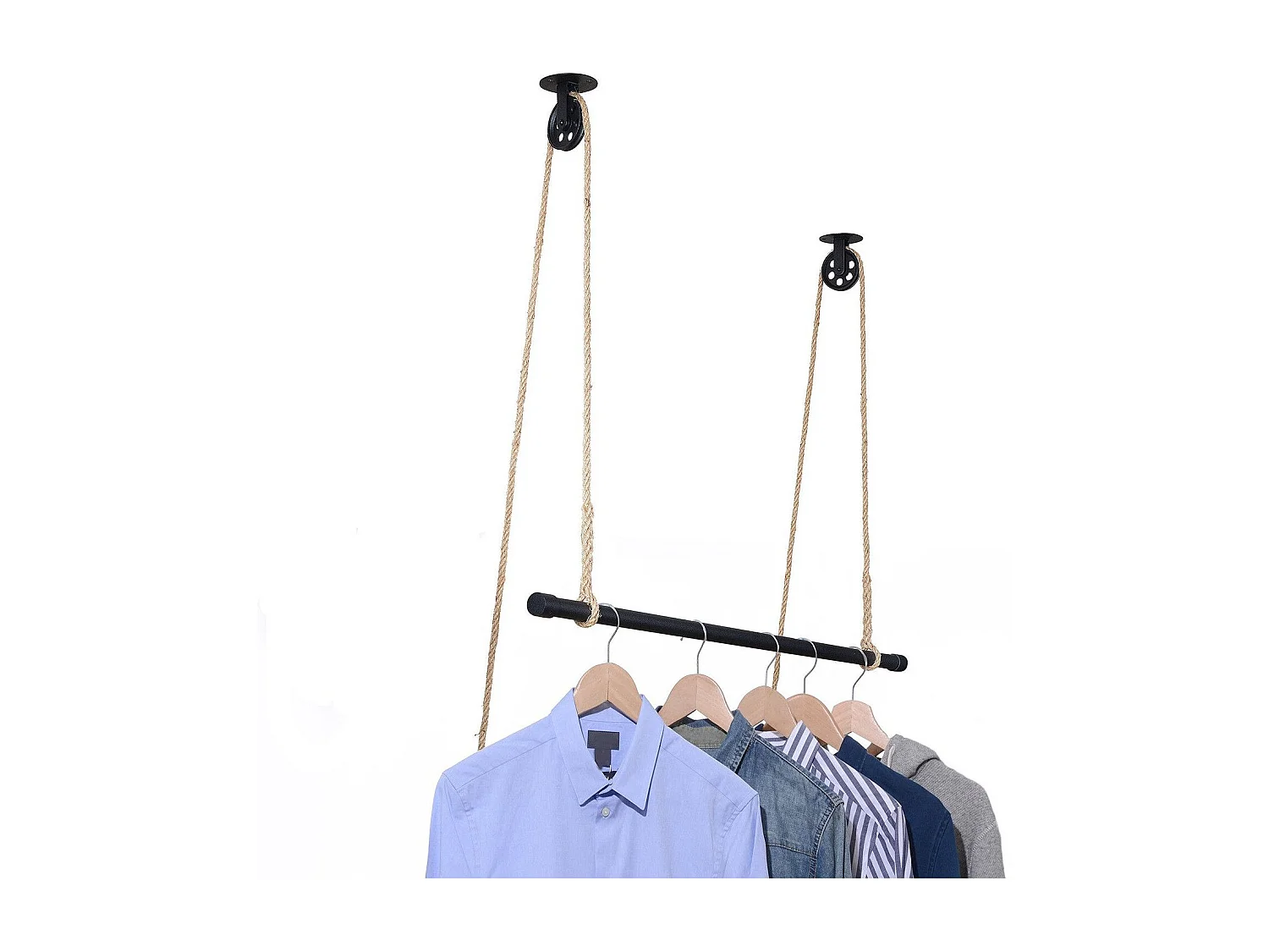 Armadio pensile in metallo e corda Lano