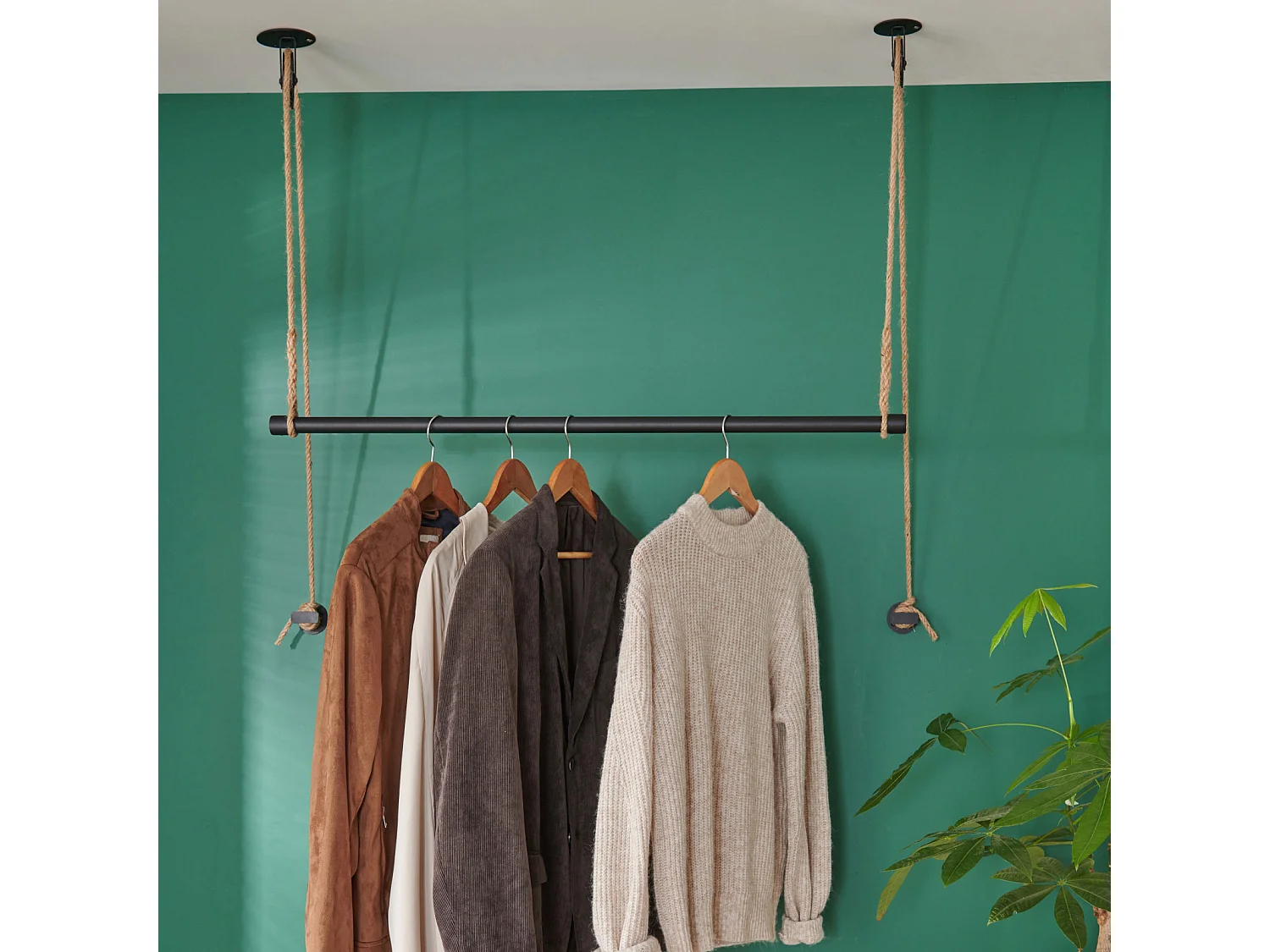 Armadio pensile in metallo e corda Lano