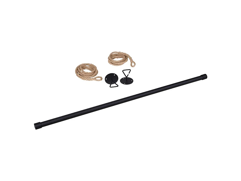 Penderie suspendue bois L100cm noir avec corde LEXY