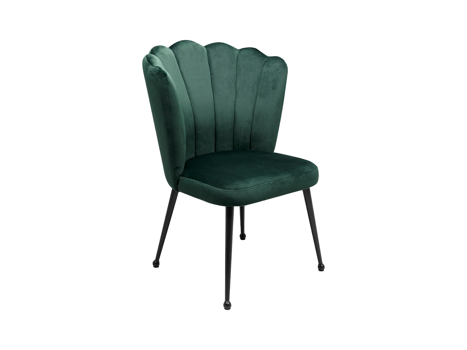 Lot de 2 chaises en tissu velours vert foncé avec pieds en métal L55cm - QUINN