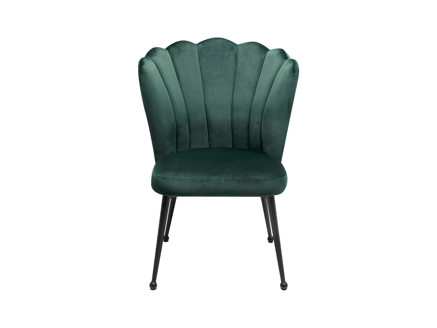 Lot de 2 chaises en tissu velours vert foncé avec pieds en métal L55cm - QUINN