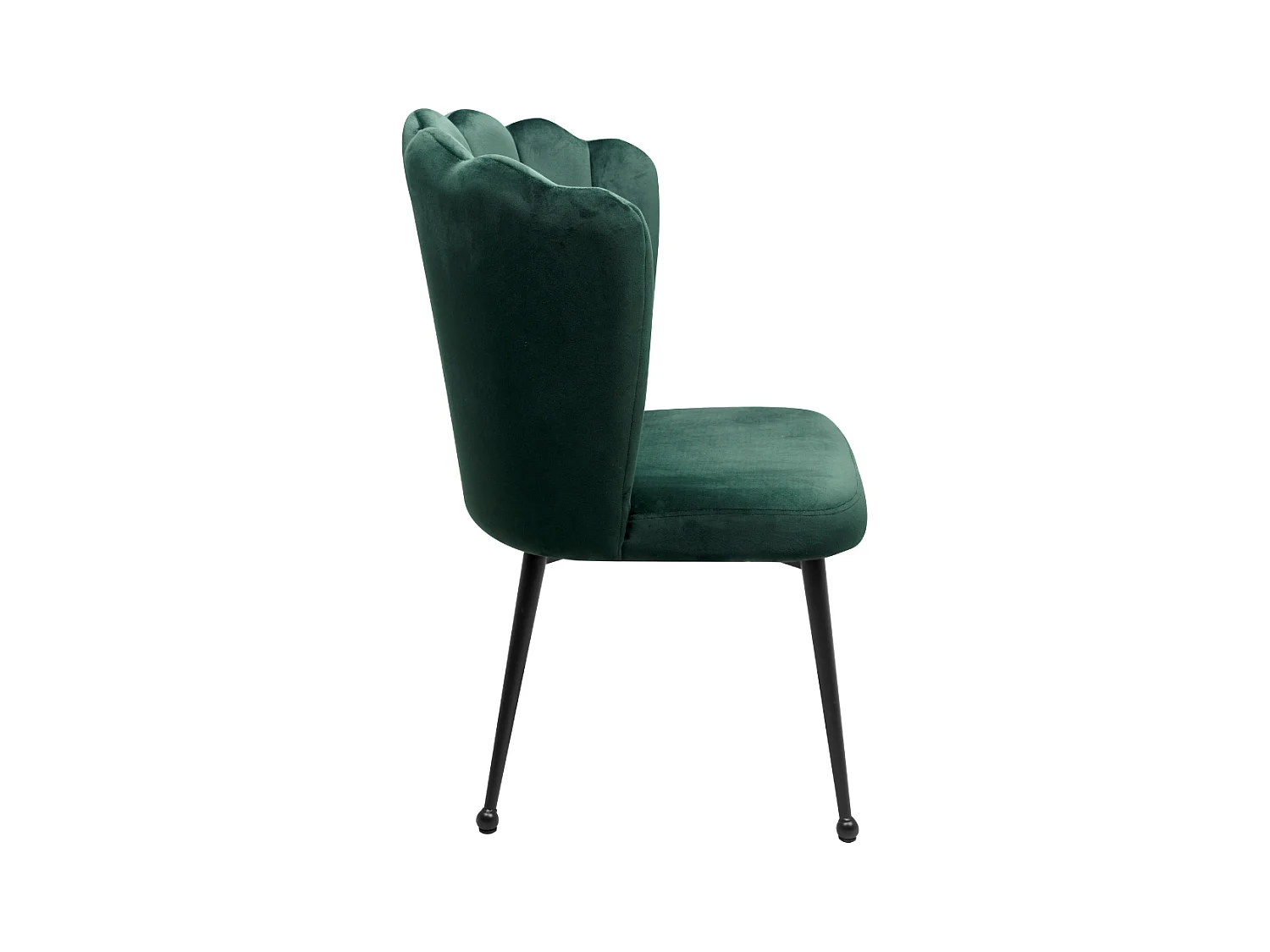 Lot de 2 chaises en tissu velours vert foncé avec pieds en métal L55cm - QUINN