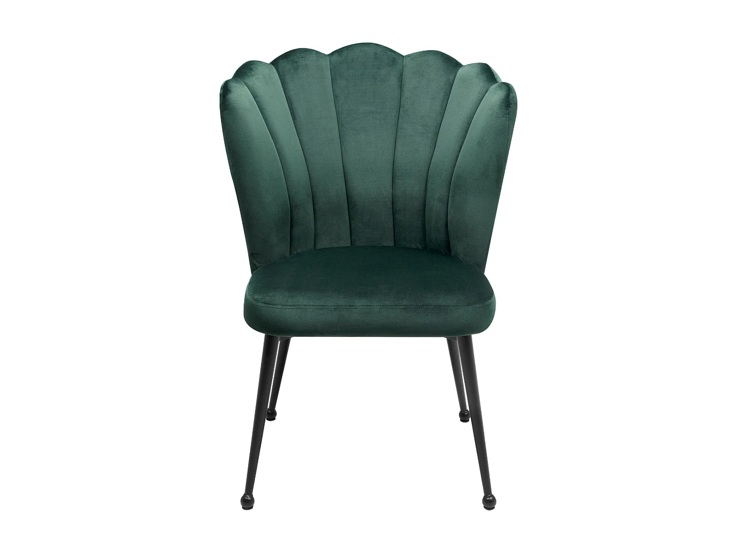 2er-Set Stühle aus dunkelgrünem Samt mit Metallbeinen, 55 cm – QUINN