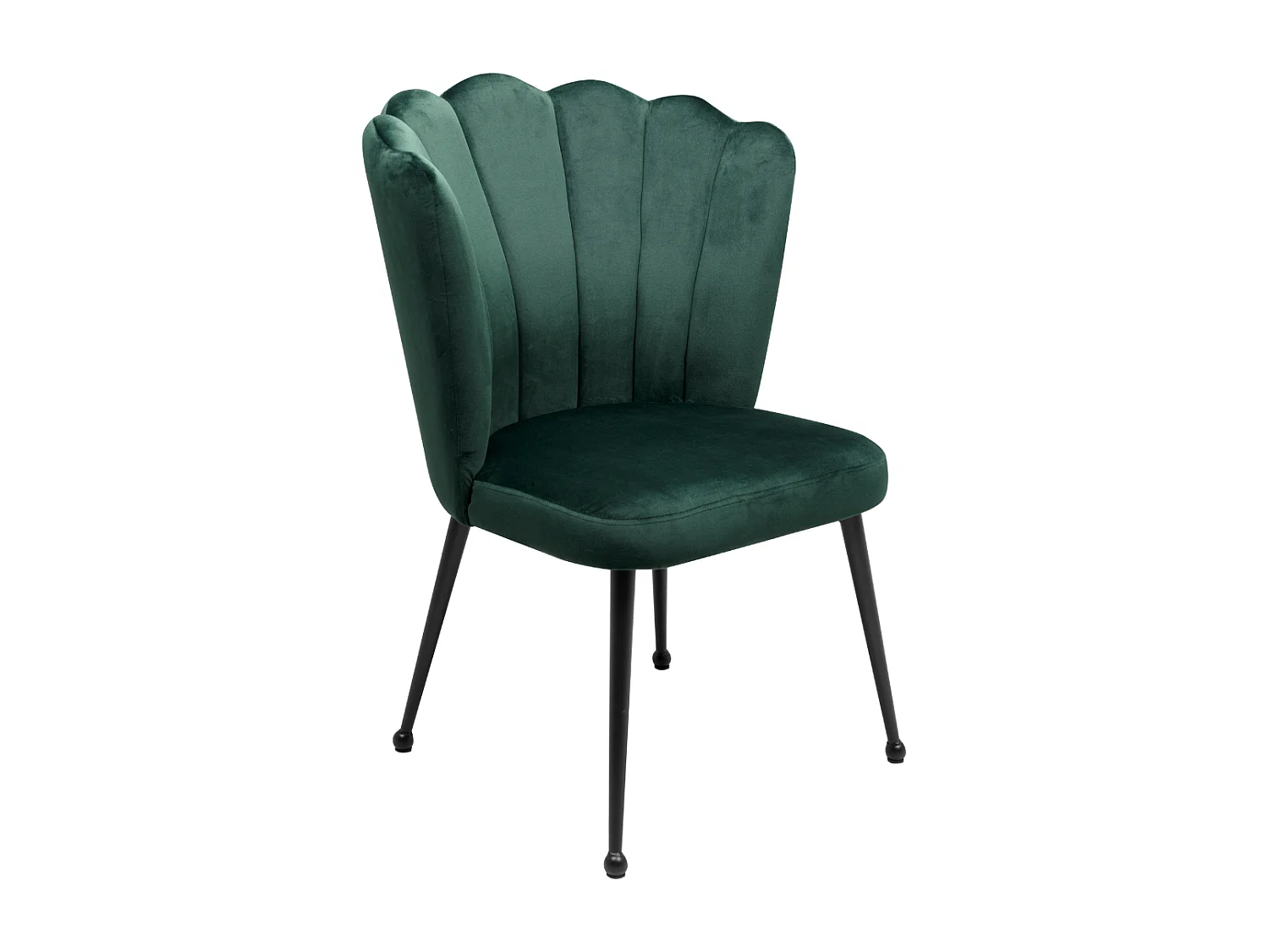 2er-Set Stühle aus dunkelgrünem Samt mit Metallbeinen, 55 cm – QUINN