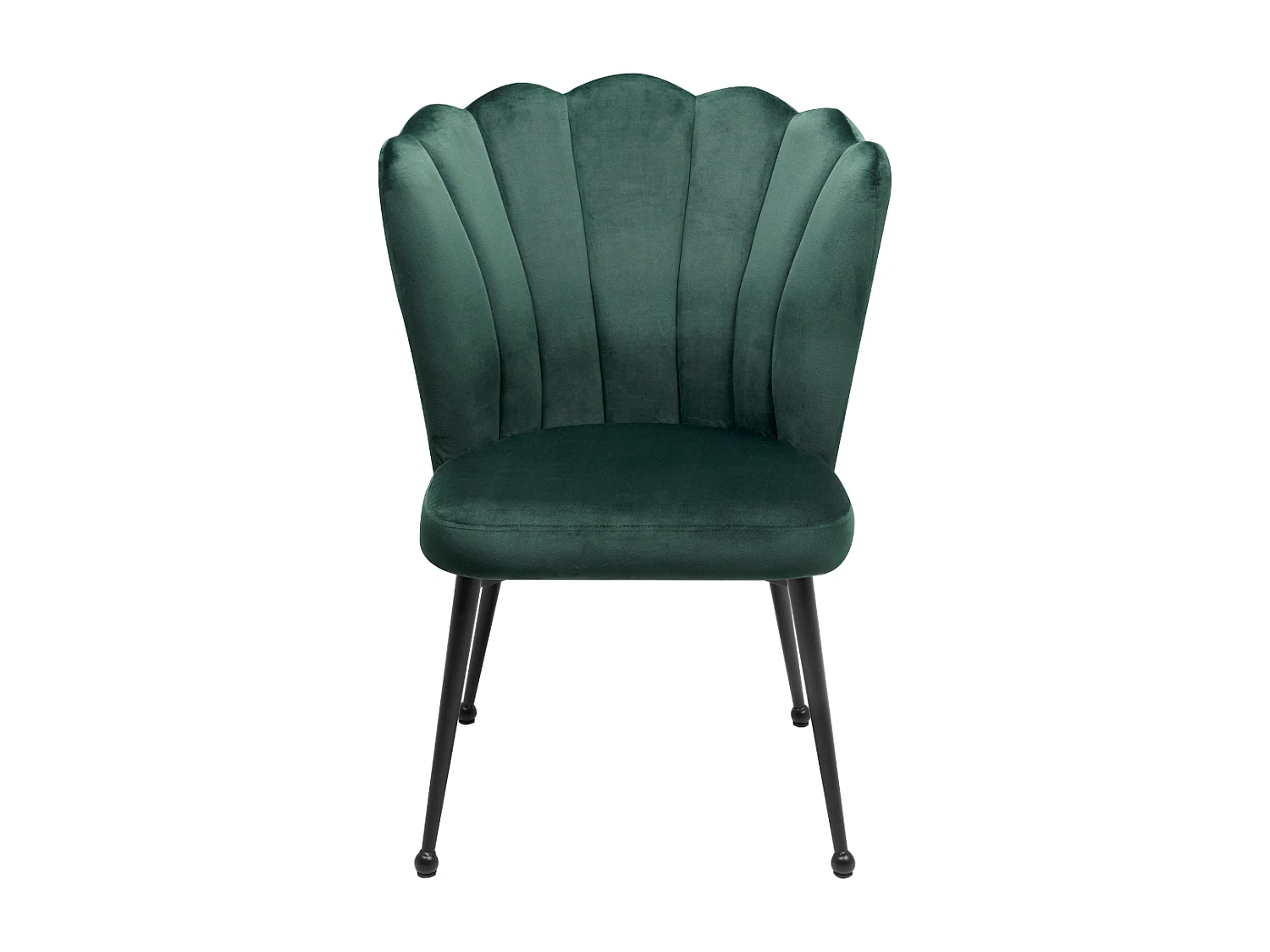 2er-Set Stühle aus dunkelgrünem Samt mit Metallbeinen, 55 cm – QUINN