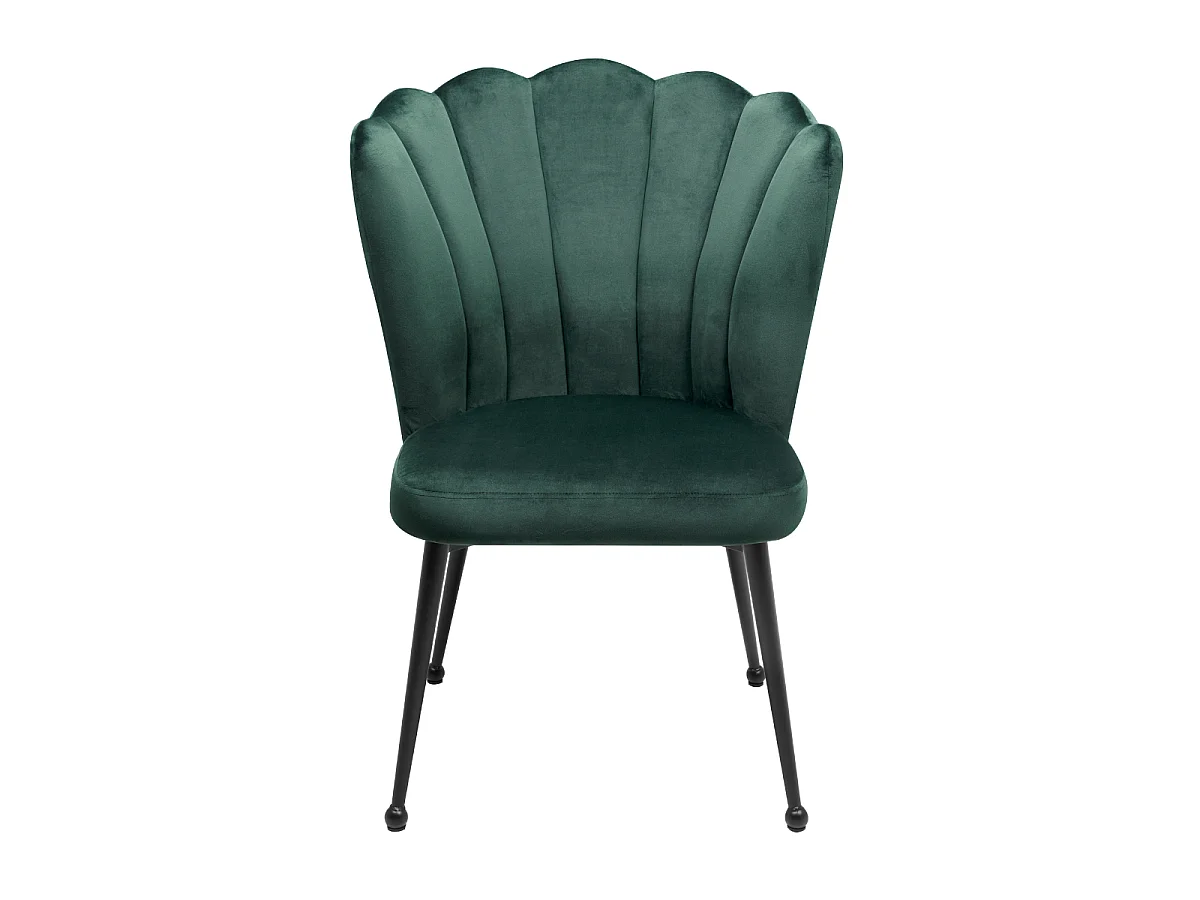 Lot de 2 chaises en tissu velours vert foncé avec pieds en métal L55cm - QUINN