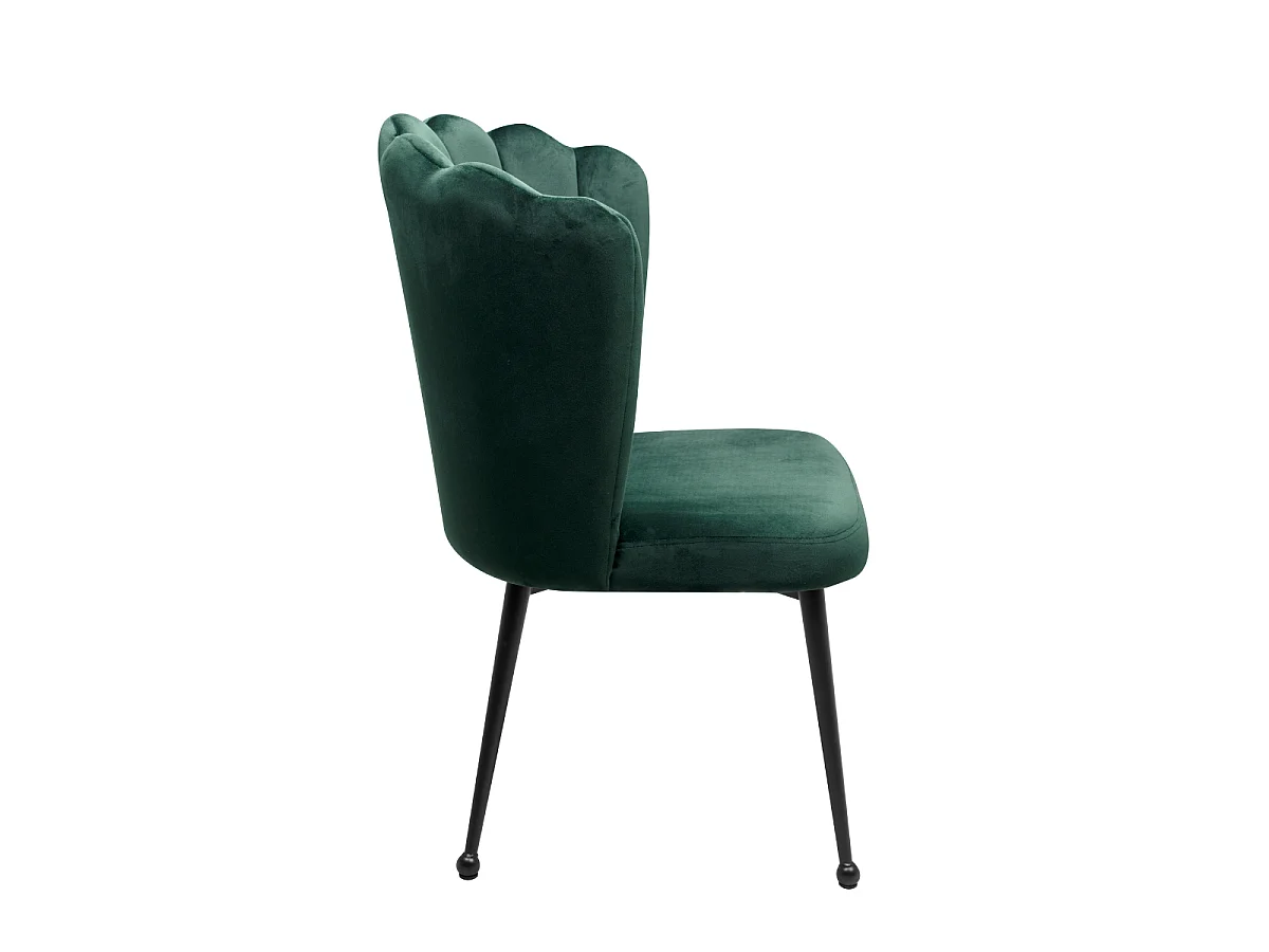 Lot de 2 chaises en tissu velours vert foncé avec pieds en métal L55cm - QUINN
