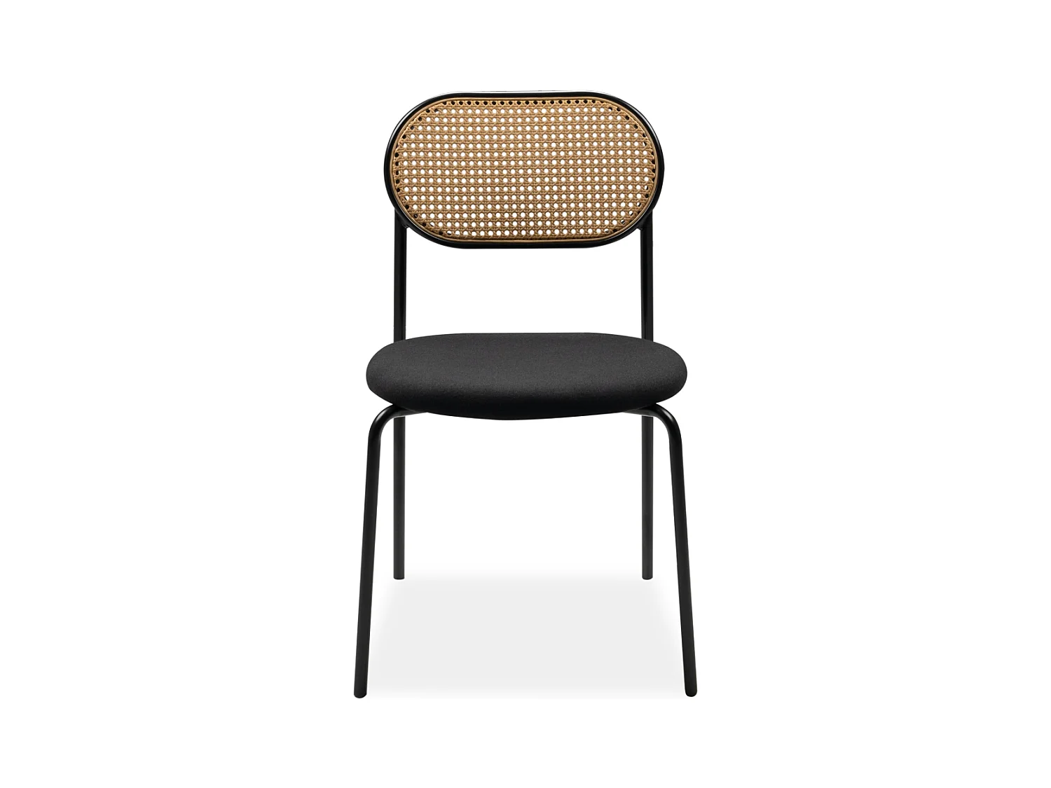 Lot de 4 chaises en rotin tressé avec structure en métal L47cm - MOZART