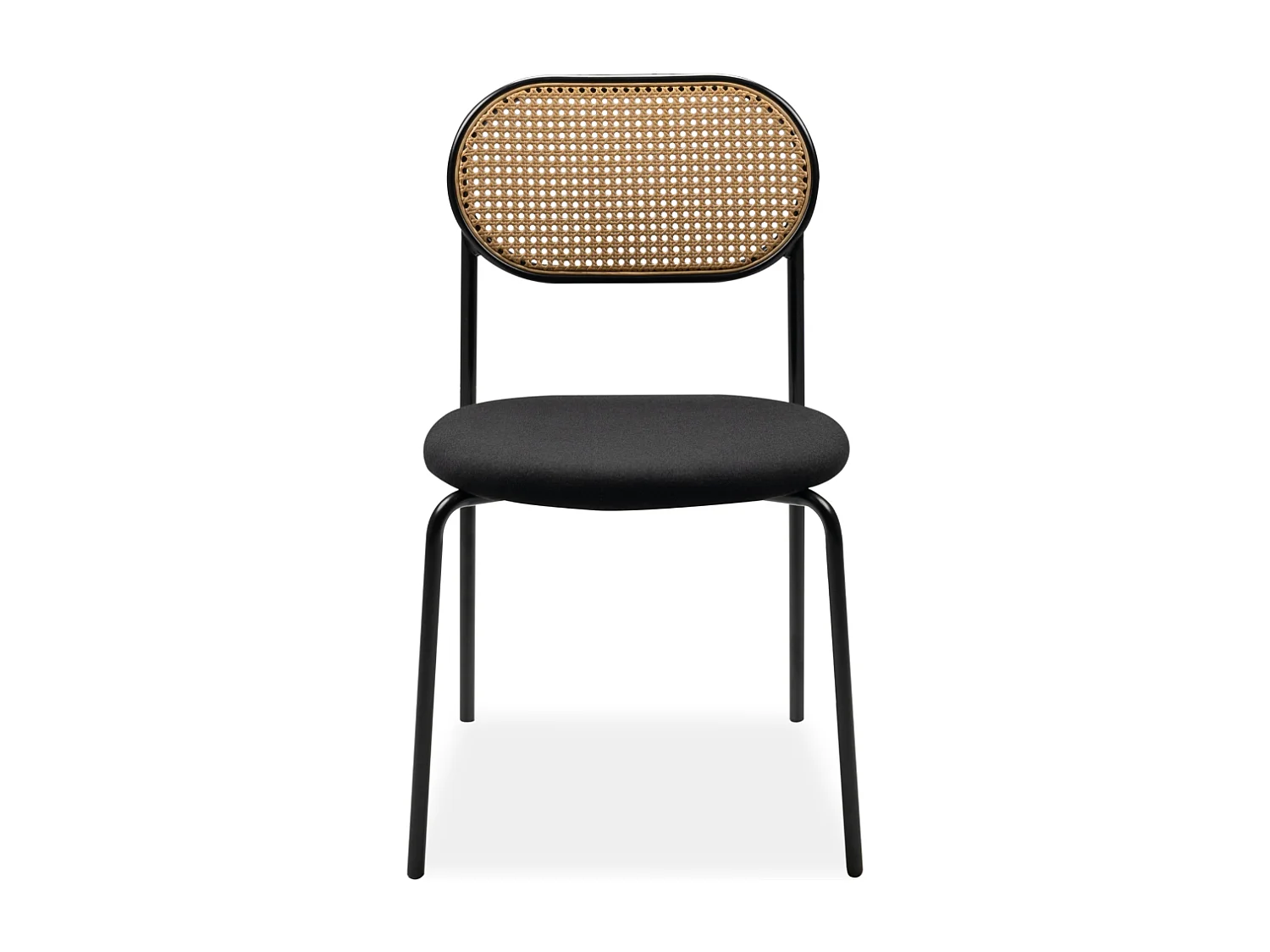 Lot de 4 chaises en rotin tressé avec structure en métal L47cm - MOZART
