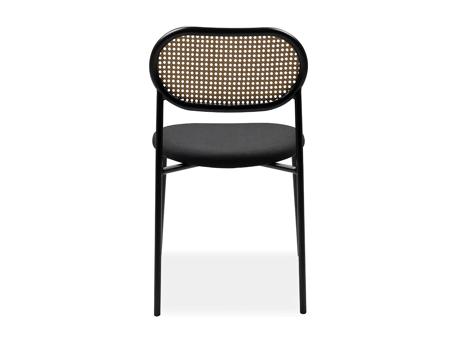 Lot de 4 chaises en rotin tressé avec structure en métal L47cm - MOZART