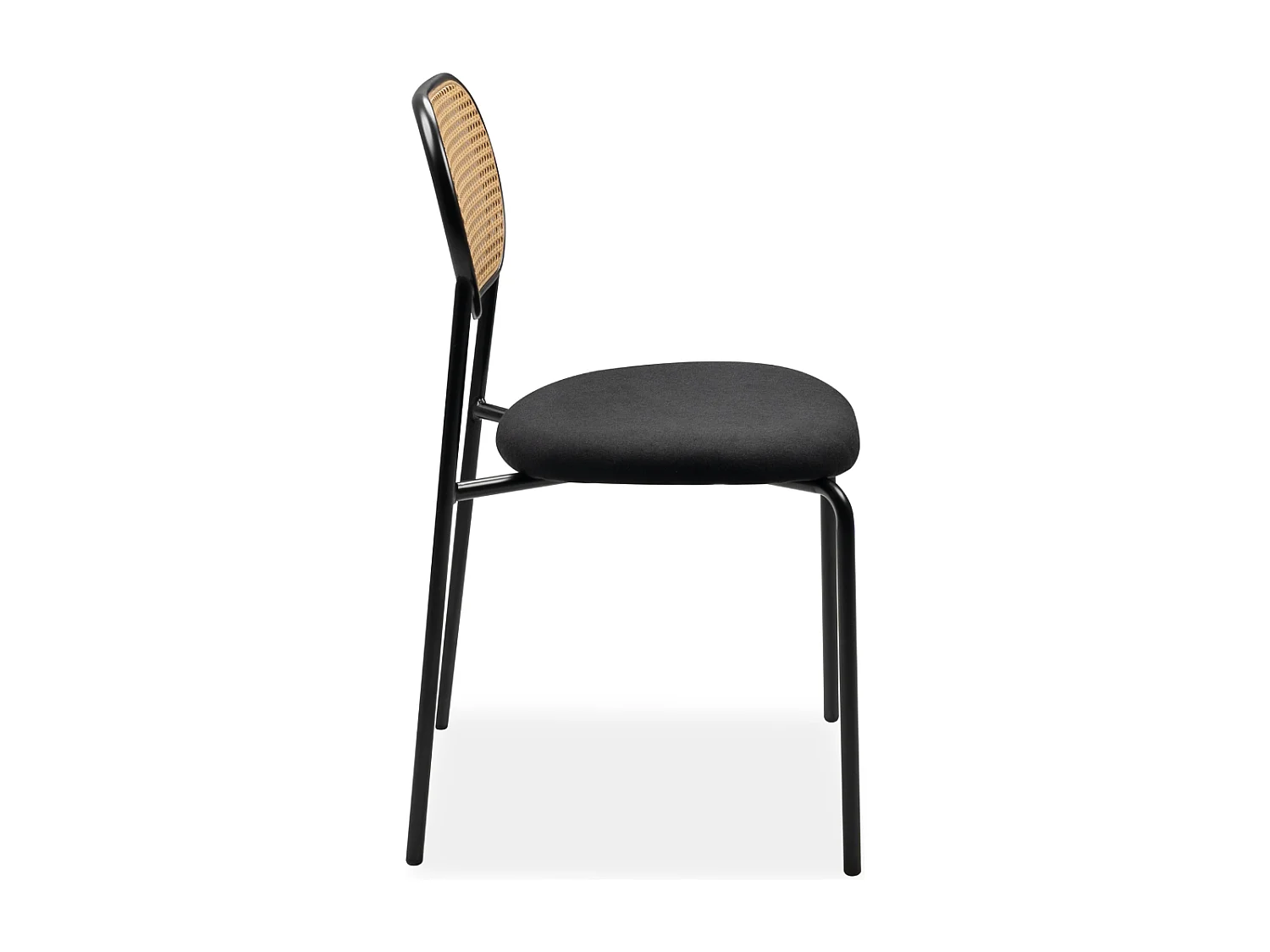 Zestaw 4 plecionych krzeseł rattanowych z metalową ramą L47cm - MOZART